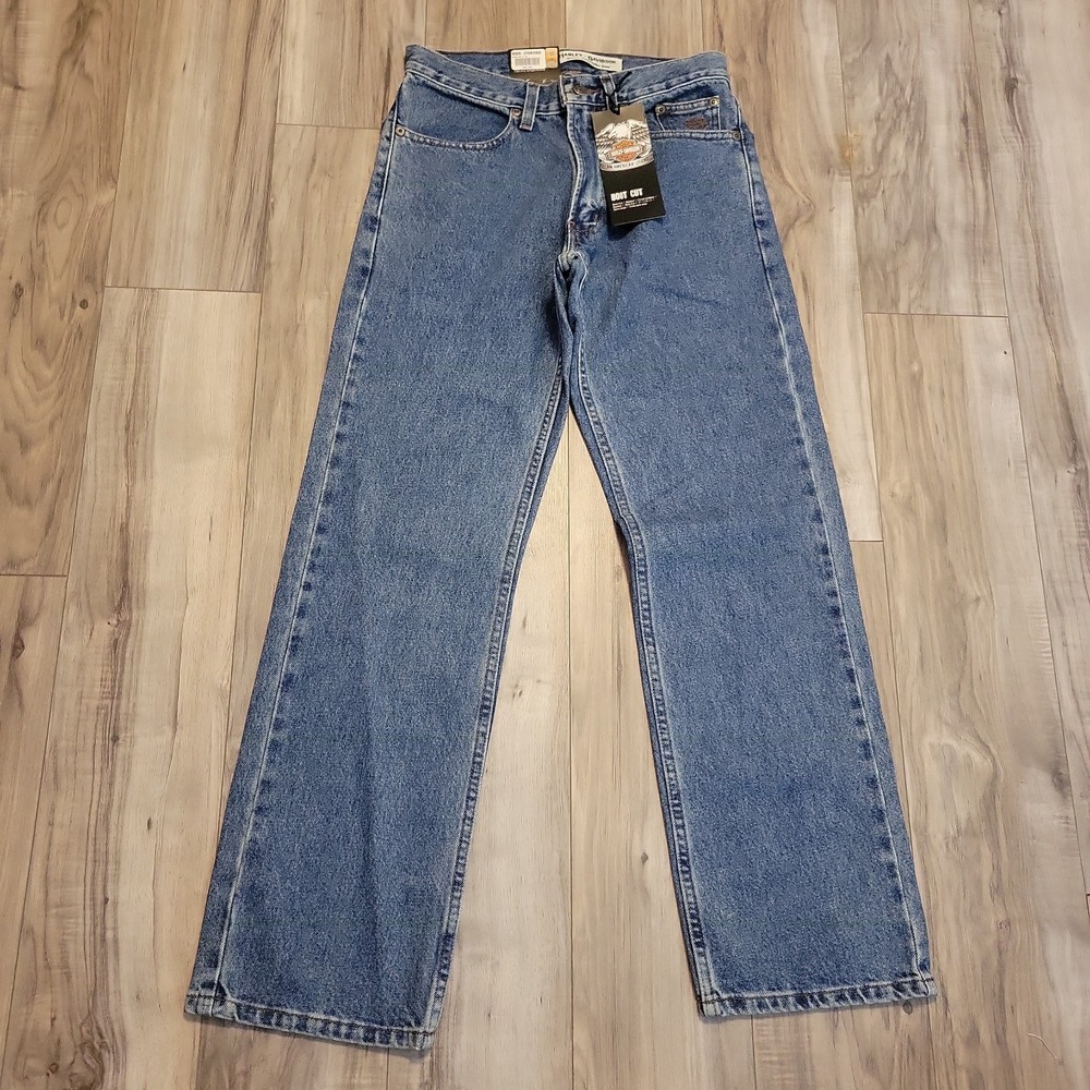 Harley Davidson Riding Jeans Blue Denim Bootcut 28x 30 NEW